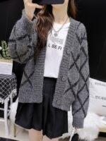 시원하고 세련된 두꺼운 스웨터 카디건 여성용 V넥 스팽글 헤비듀티 올매치 니트 스웨터 이너 코트 봄 가을 겨울 - 이미지 4