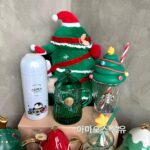 스타벅스 컵 크리스마스 선물 한정판 그린 크리스마스 트리 축제 분위기 세라믹 컵 머그잔 - 이미지 3