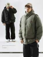 2피스 디자인, 90% 다운 플리스 남성용 작업복 후드 따뜻한 조끼, 새로운 겨울 스타일, 두꺼운 남성용 겉옷. - 이미지 3