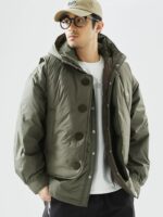 2피스 디자인, 90% 다운 플리스 남성용 작업복 후드 따뜻한 조끼, 새로운 겨울 스타일, 두꺼운 남성용 겉옷. - 이미지 5