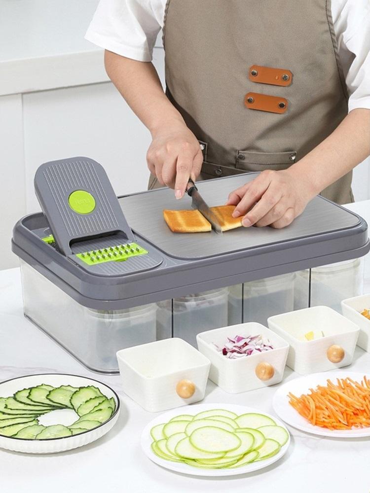 main_756747688457_0 손이 아프지 않은 다기능 야채 커터, 슬라이서, 다이스 스트립, 수동 분쇄기, 강판, 무 분쇄기 - 이미지 1