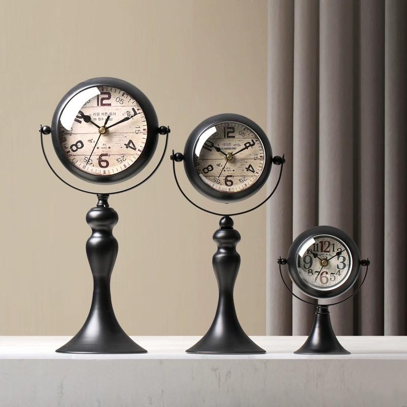 main_756837024261_0 가볍고 고급스러운 철제 무소음 시계 장식품 거실 현관 장식 시계 탁상 시계 무소음 시계 탁상 시계 바 테이블 시계 - 이미지 1