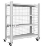 바퀴 달린 컨테이너가 있는 견고한 두꺼운 창고 보관 선반 그리드 이동식 랙 다층 홈 조정 - 이미지 2