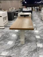 로그 스타일 록 보드 아일랜드 테이블 다이닝 테이블 통합 목재 그레인 록 보드 전위 바 테이블 트라버틴 록 보드 서프라이즈 스타일 - 이미지 2