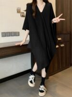 중공 니트 스웨터 케이프 숄 코트 여성 가을 ​​신상품 대형 팻 mm 롱 스카프 케이프 아우터웨어 카디건 - 이미지 3