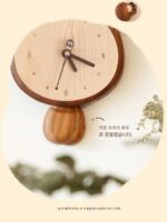 정품 이웃집 토토로 벽시계/단단한 나무 진자 시계 귀여운 거실 벽 장식 벽시계 인 스타일 창의적인 어린이 방 시계 - 이미지 4