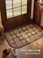 현관문 진입 매트, 미끄럼 방지 매트, 고급 매트용 맞춤형 마이야르 무세척 미국 레트로 가죽 바닥 매트 - 이미지 3