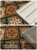 현관문 진입 매트, 미끄럼 방지 매트, 고급 매트용 맞춤형 마이야르 무세척 미국 레트로 가죽 바닥 매트 - 이미지 4