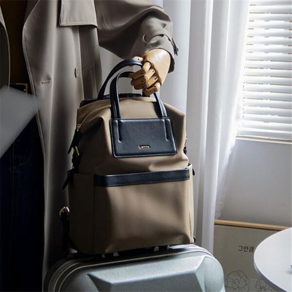 백팩 비즈니스 통근 컴퓨터 백팩 고급 나일론 경량 여행 유니섹스 패션 대학생 학교가방
