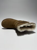 정품 UGG 여성용 밤색 대형 로고 드로스트링 미드 튜브 웜 스노우 부츠 1137074 - 이미지 5