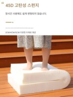 방수 쿠션 의자 쿠션 가죽 스펀지 학생 교실 의자 쿠션 낚시 상자 방수 어린이 pu 작은 사각형 의자 엉덩이 쿠션 장시간 앉아 있음 - 이미지 3