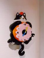 uodycoco 오리지널 고양이 시계 귀여운 창의적인 벽시계 예술적인 일본 스타일 거실 벽시계 이사 선물 - 이미지 4