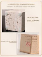 천연 노란색 트라버틴 트레이 장식 호텔 욕실 대리석 세면용품 현관 보석 아로마테라피 보관 트레이 - 이미지 4