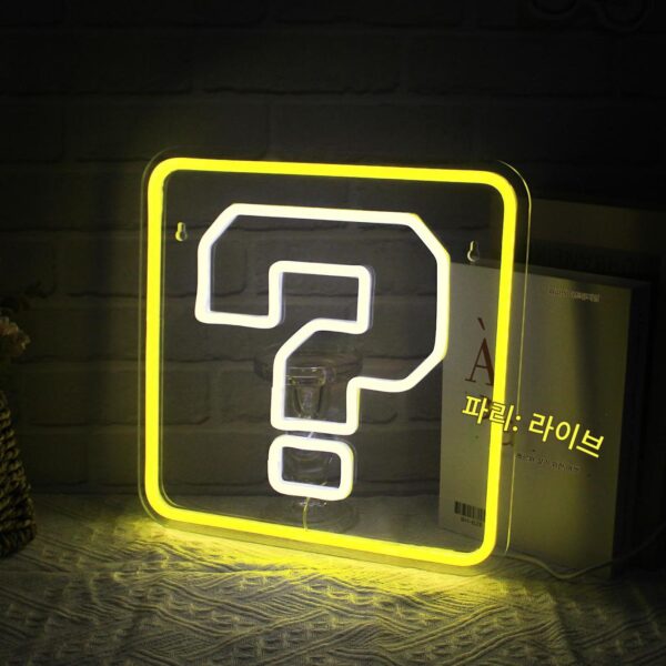 LED 네온 조명 후면 패널 물음표 투명 아크릴 네온 조명 장식 축제 분위기 조명