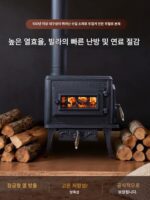 뉴포트 미노우 주철 벽난로 가정용 나무 연소 실제 스토브 실내 나무 연소 난방 홈스테이 바베큐 스토브 에너지 절약 - 이미지 2