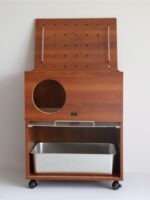 PurrKnave 앤틱 고양이 화장실 2중 상단 입구 고양이 모래 캐비닛 탈취 및 모래 방지 대형 고양이 모래 상자 - 이미지 2