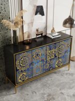 가벼운 고급 현관 신발장 거실 장식 식사 사이드보드 침실 서랍장 보관 현관문 견고한 나무 통합 시리즈 가구 - 이미지 2