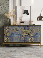 가벼운 고급 현관 신발장 거실 장식 식사 사이드보드 침실 서랍장 보관 현관문 견고한 나무 통합 시리즈 가구 - 이미지 3