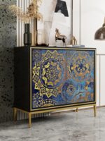 가벼운 고급 현관 신발장 거실 장식 식사 사이드보드 침실 서랍장 보관 현관문 견고한 나무 통합 시리즈 가구 - 이미지 4