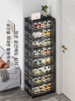 신발장 신발 상자 수납장 신발장 투명 접이식 통합 벽걸이 2025 신축 주택 문 상자 신발 유물 - 이미지 4