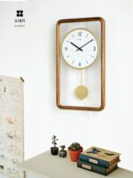 Duodi 중국산 원목 벽시계 거실 시계 분위기 있는 심플한 진자 일본 복고풍 진자 시계 창의적인 장식 벽시계 - 이미지 3