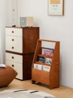 레이지스페이스 심플 레트로 원목 잡지꽂이 인터넷 셀럽 커피숍 소형 책꽂이 홈 벽면 수납장 - 이미지 4