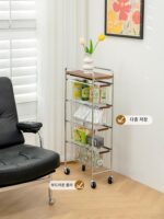 레이지스페이스 가정용 이동식 수납대 네트 셀러브리티 거실 간식대 심플 소형 아파트 카트 사이드 테이블 - 이미지 4
