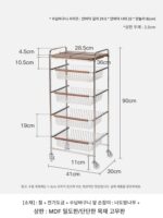 레이지스페이스 가정용 이동식 수납대 네트 셀러브리티 거실 간식대 심플 소형 아파트 카트 사이드 테이블 - 이미지 5