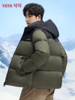 Duck Duck 남성용 짧은 다운 재킷 2025 새로운 겨울 패션 트렌드 두껍고 따뜻한 청소년 퍼퍼 재킷