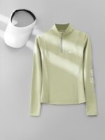 아웃도어 긴팔 여성용 신상품 가을 겨울 통기성 슬림 요가복 속건성 반지퍼 상의 피트니스 모닝 러닝 스포츠웨어 - 이미지 2