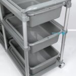 호텔 레스토랑 3단 식품 수거 카트 소형 트롤리 볼 수거 카트 식품 배달 카트 호텔 이동식 수거 도구 서비스 차량 - 이미지 3