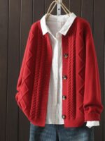 2025년 봄 가을 신상품 니트 가디건 여성 루즈한 기질 레이지 스타일 짧은 스웨터 재킷 라운드넥 소프트 탑