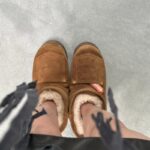 2024 짧은 배럴 코튼 부츠, 모피 및 가죽 스노우 부츠, 벨벳 레트로 데님 스노우 부츠, 두꺼운 밑창 라운드 투 부츠 - 이미지 2