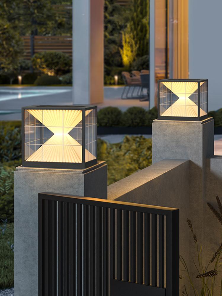 main_835923626415_0 태양광 기둥 헤드라이트 야외 정원 조명 야외 방수 빌라 게이트 기둥 조명 기둥 조명 벽 게이트 헤드라이트 - 이미지 1