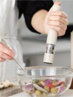 리켓 전기 후추 분쇄기 바다 소금 주방 가정용 향신료 바다 소금 분쇄기 자동 조미료 기계 - 이미지 3