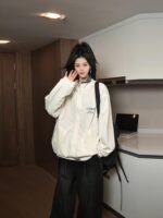 그라데이션 컬러 양면 재킷 남성 가을 스탠드업 칼라 아메리칸 재킷 코튼 의류 디자인 커플 소프트 쉘 어썰트 코튼 코트 - 이미지 3