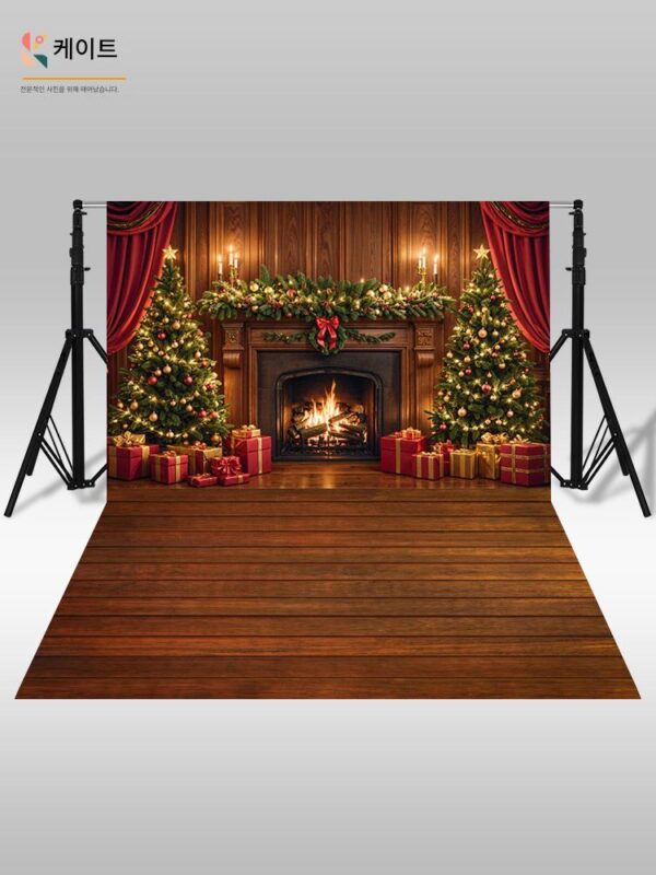 케이트 사진 배경 천 크리스마스 벽난로 장식 분위기 실내 어린이 사진 가족 사진 촬영 배경