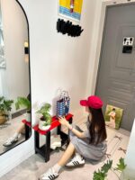 도파민 롱슈즈 교환대 베란다 아일랜드 식탁 의자 벤치 조명 고급 고급 홈 도어 침대 끝 벤치 침실 - 이미지 5