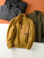 디지아 양면 소프트쉘 재킷 가을 겨울 남성용 스탠드업 칼라 합성 폴라 플리스 재킷 방수 두꺼워짐 재킷 - 이미지 3