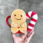스타벅스 크리스마스 한정판 3D 진저브레드맨 모양 귀여운 지팡이 티 세라믹 머그