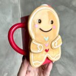 스타벅스 크리스마스 한정판 3D 진저브레드맨 모양 귀여운 지팡이 티 세라믹 머그 - 이미지 4