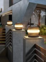 야외 울타리 기둥 조명 야외 방수 태양열 정원 기둥 조명 빌라 게이트 기둥 조명 원형 게이트 조명 - 이미지 4