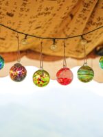 6팩 정원 장식 볼 안뜰 원형 볼 펜던트 레인보우 볼 크리스마스 분위기 레이아웃 크리스마스 트리 장식 - 이미지 3