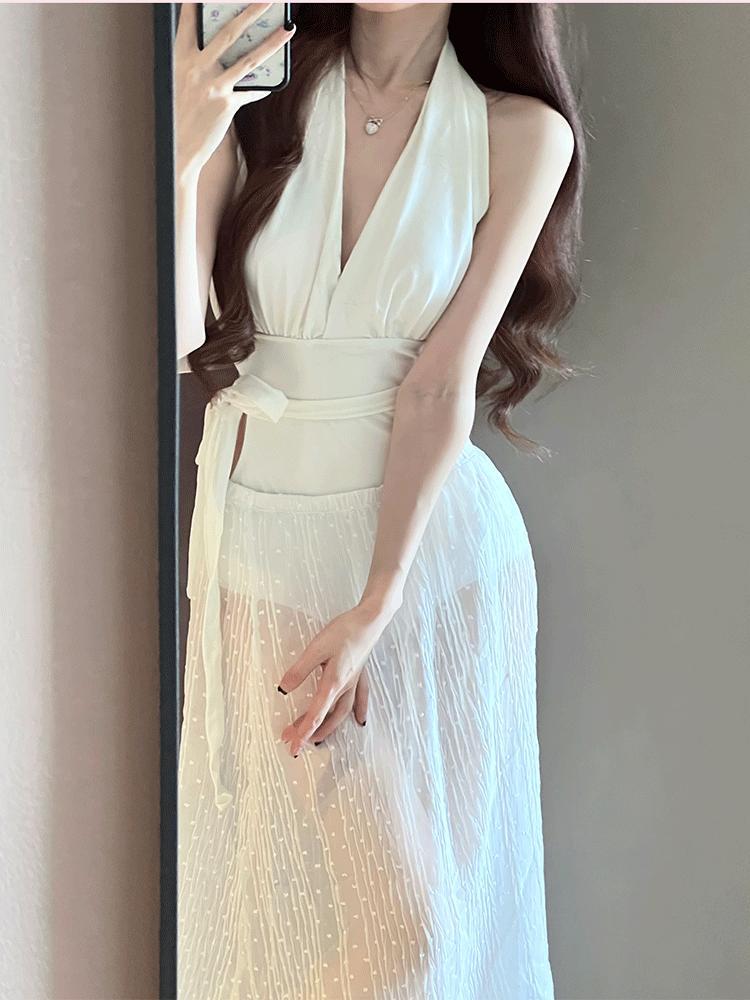 main_844383699991_0 원피스 수영복 여성 2025 새로운 핫 스타일 요정 섹시 순수한 욕망 해변 휴가 고급 온천 수영복 - 이미지 1