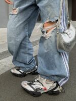 파리 신상 악어 아빠화 여성용 2025 봄 가을 두꺼운 바닥 높이 첼시 뾰족한 발가락 커플 캐주얼 스포츠 남성