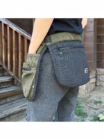 여성용 맞춤형 로고 바리스타 컬러 매칭 허리띠가 있는 일본식 반장 앞치마, 남성용 주방 짧은 조절 가능 작업복 - 이미지 3