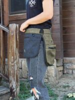 여성용 맞춤형 로고 바리스타 컬러 매칭 허리띠가 있는 일본식 반장 앞치마, 남성용 주방 짧은 조절 가능 작업복 - 이미지 5