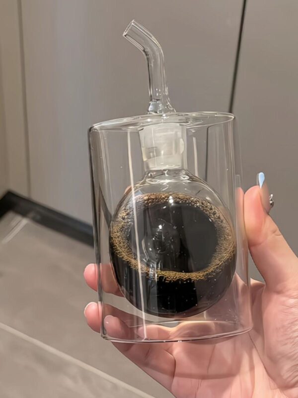 오일 걸이가 없는 미니멀리스트 유리 오일 냄비 주방 가정 특수 오일 병 간장 식초 용기 식품 등급 오일 탱크 ins 스타일