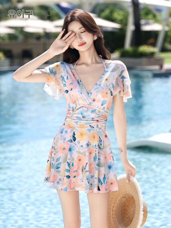 여성 수영복, 온천욕, 2025년 신상, ​​고급, 슬리밍, 원피스, 휴가사진 촬영용 수영복