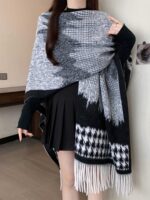 아우터 웨어 숄 케이프 스웨터 코트 여성 봄 가을 2025 대형 팻 mm 고급 루즈 레트로 태슬 탑 - 이미지 4